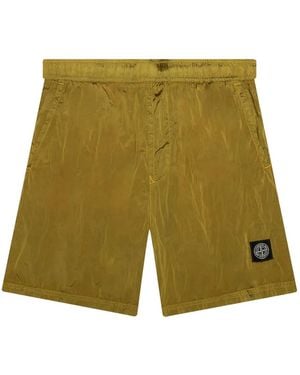 Stone Island Elasticated-Waist Swim Shorts - Green