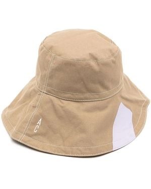 Ally Capellino Shade Stripe-Print Bucket Hat - Natural