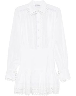 LES FILLES D'EVA Lace-Trim Mini Dress - White