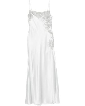 Carine Gilson Lace-Trim Silk Nightdress - White