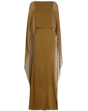 Cortana Galea Cape-Overlay Dress - Natural