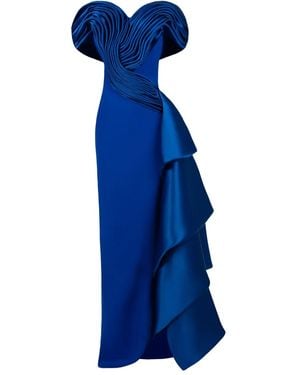 Gaby Charbachy Off-Shoulder Maxi Dress - Blue