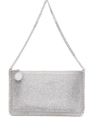 Stella McCartney Sac Porté Épaule Falabella Pochette Serti De Cristaux - Blanc