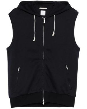 Eleventy Hooded Zip-Up Gilet - Black