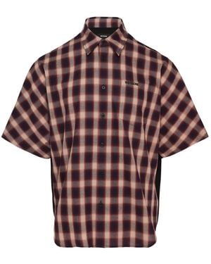 we11done Dolman Hemd Mit Karomuster - Rot