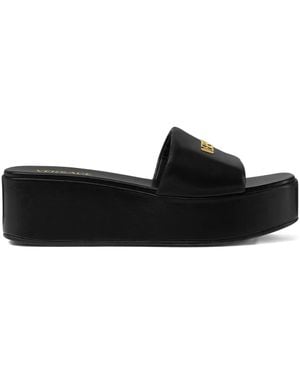 Versace Mules Logo con plataforma de 55 mm - Negro