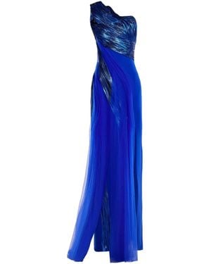 Gaby Charbachy Tulle Gown - Blue