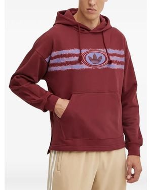 adidas グラフィック フーデッド スウェットシャツ - レッド