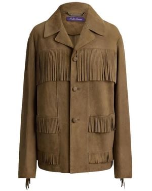 Ralph Lauren Perce Fringe-Trim Jacket - Brown