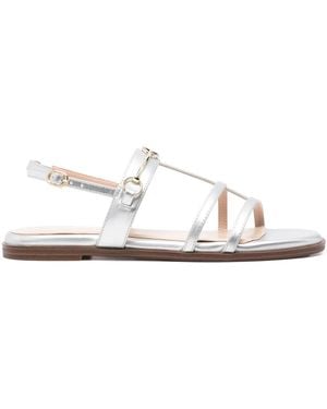 Twinset Oval T-Plaque Flat Sandals - White
