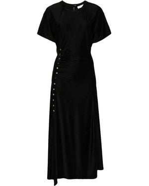 Rabanne Drapé Pression Midikleid - Schwarz