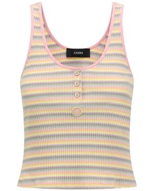 Amiri Striped Tank Top - Natural