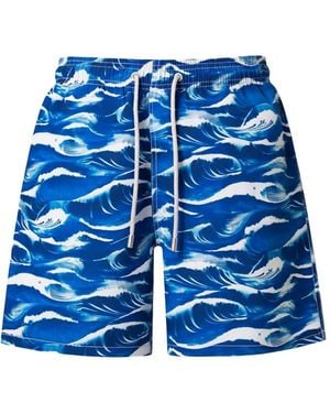 MC2 Saint Barth Bañador Gustavia Con Estampado De Ondas - Azul