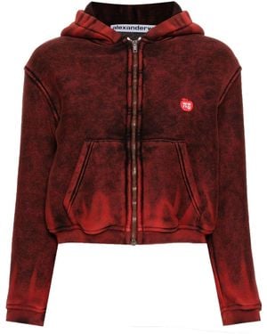 Alexander Wang ダメージ ジップアップ パーカー - レッド