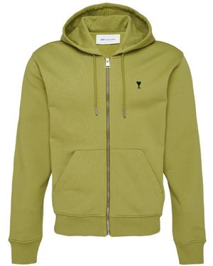 Ami Paris Ami De Coeur Zip-Fastening Hoodie - Green