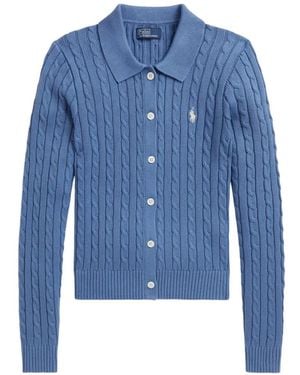 Polo Ralph Lauren Pony Cable-Knit Cardigan - White