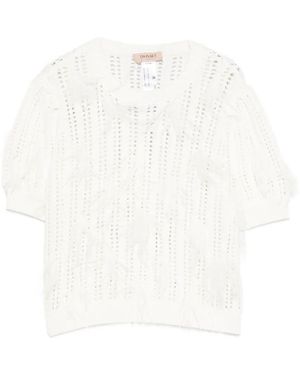 Twinset Fringed Knitwear - White