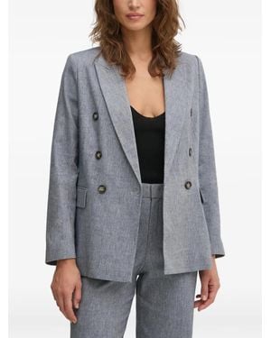 Ouí Double-Breasted Blazer - Gray