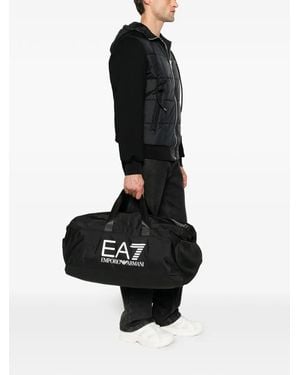 EA7 Logo-Print Holdall Bag - Black