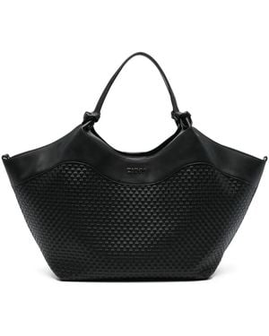 DKNY Large Paula Knotted Woven Tote Bag - Black