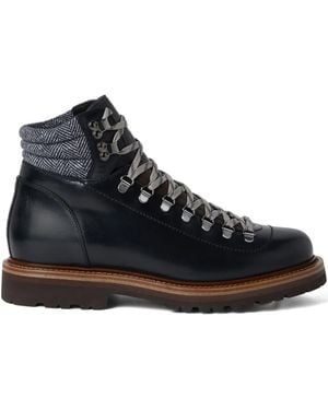 Brunello Cucinelli ヘリンボーン ハイキングブーツ - ブラック