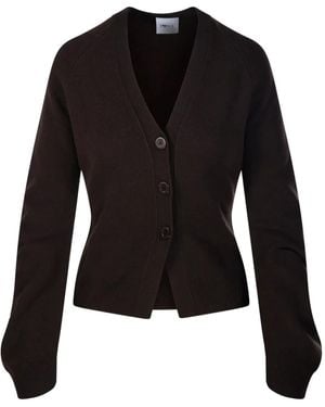 Nude Buttoned V-Neck Cardigan - Black
