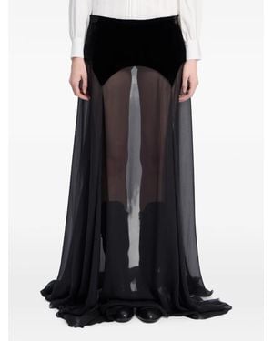 Ann Demeulemeester Silk-Chiffon Maxi Skirt - Black