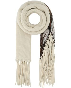 Chloé Butterfly-Embroidered Scarf - Natural