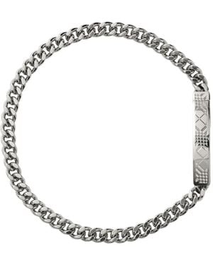 Burberry Bracelet En Chaîne À Carreaux - Métallisé