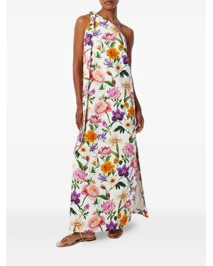Borgo De Nor One-Shoulder-Maxikleid Mit Blumenprint - Weiß