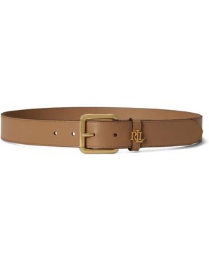 Ralph Lauren Logo-Plaque Leather Belt - White