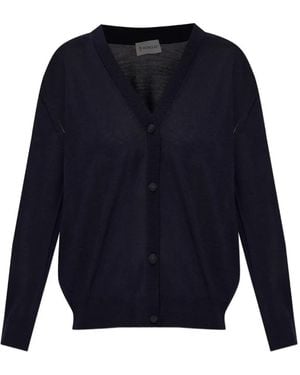 Moncler Cardigan Mit V-Ausschnitt - Blau