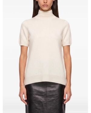 Max Mara Short-Sleeve High-Neck Sweater - White