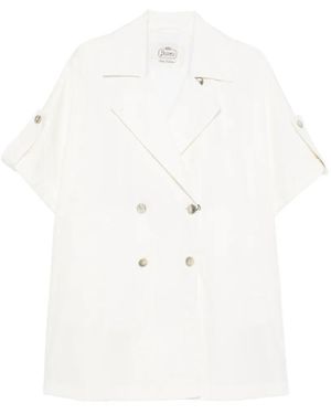 Herno Double-Breasted Coat - White