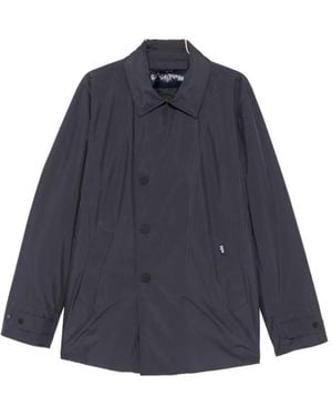Add Button-Up Logo-Patch Coat - Blue