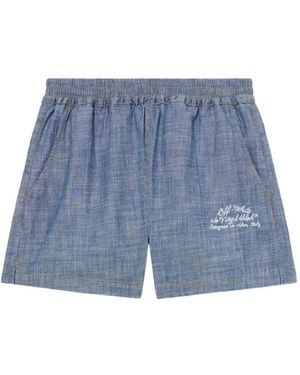 Off-White c/o Virgil Abloh Chambray Denim Shorts - Blue