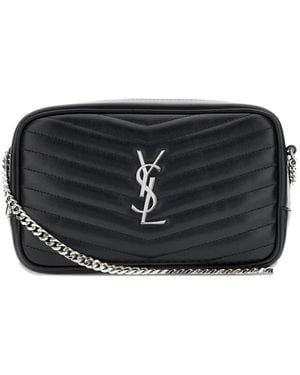 Saint Laurent Mini Lou Quilted Chain-Strap Shoulder Bag - Black