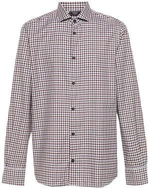 Peserico Gingham-Check Shirt - Blue