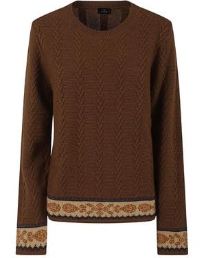 Etro Haut En Maille Torsadée - Marron