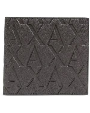 ARMANI EXCHANGE Portefeuille Pliant À Logo Embossé - Black