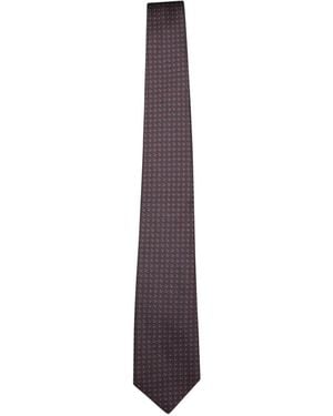 Canali ジオメトリックパターン ネクタイ - パープル