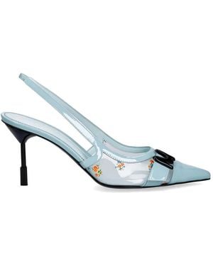 MSGM Floral Buckle Pumps - White