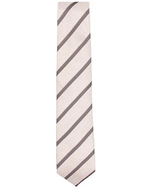 Corneliani Corbata A Rayas - Blanco