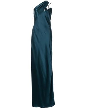 Michelle Mason Tie-Detail Silk Gown - Blue