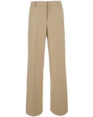 PT Torino Pressed-Crease Wide-Leg Trousers - Natural