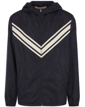 Valentino Garavani Chevron-Print Jacket - Black