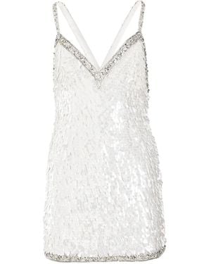 retroféte Abito Corto Ivanna Con Paillettes - Bianco