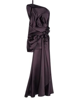 Dries Van Noten Top Monospalla Con Drappeggio - Viola