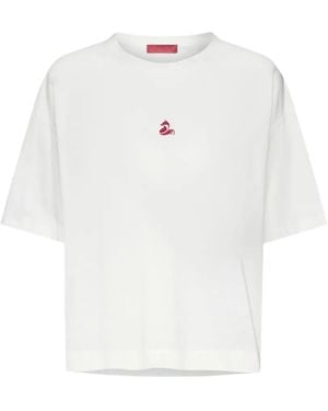 Elena Miro Embroidered Logo-Patch T-Shirt - White
