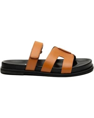 Bibi Lou Leather Slides - ブラウン